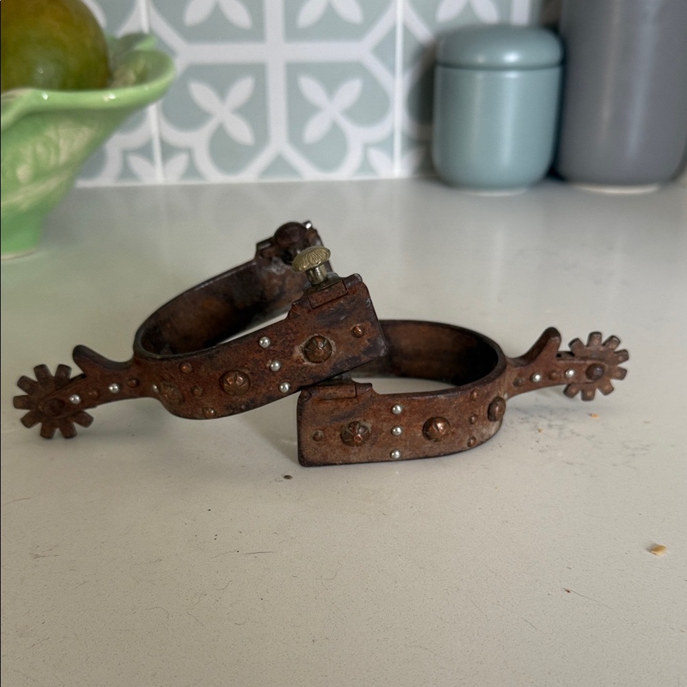 Brown Men's Western Riding Spurs - Classic Rustic Style